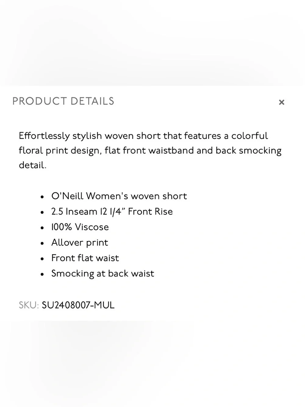 O'Neill Twyla Multicolor Floral Shorts